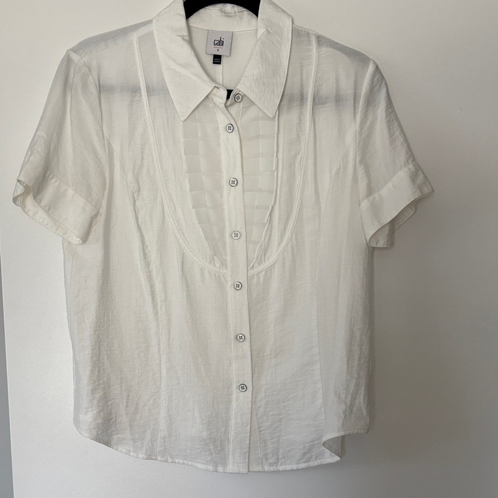 CAbi Tuxedo Button Front Shirt NWOT - Picture 3 of 9